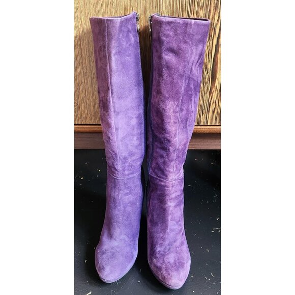 Women's "Respira" Purple Breathable Italian patent Goat Suede boots 38.5 Euro - Picture 1 of 6